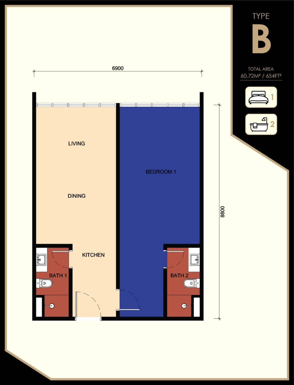 Majestic Type B floor plan in KLCC, Kuala Lumpur
