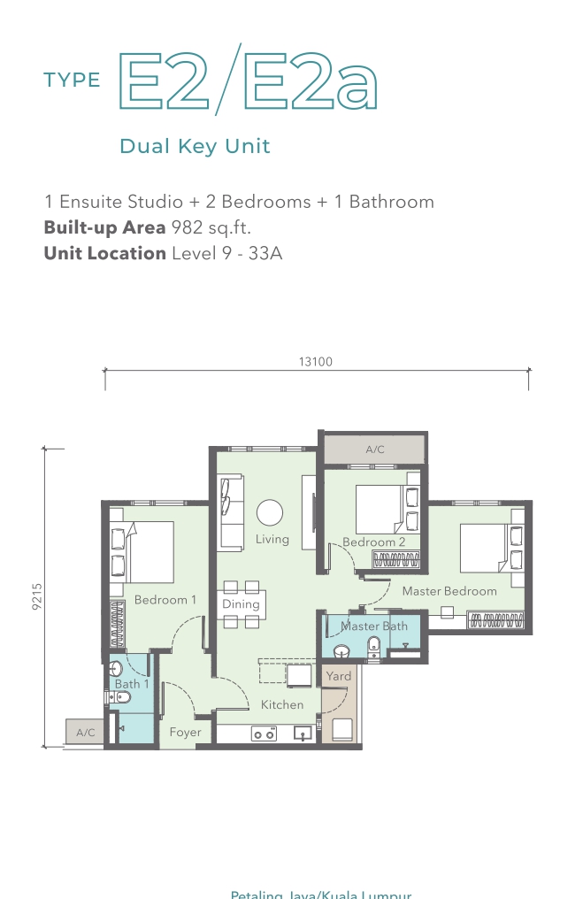 New Urban Type E floor plan in PJ South, Selangor