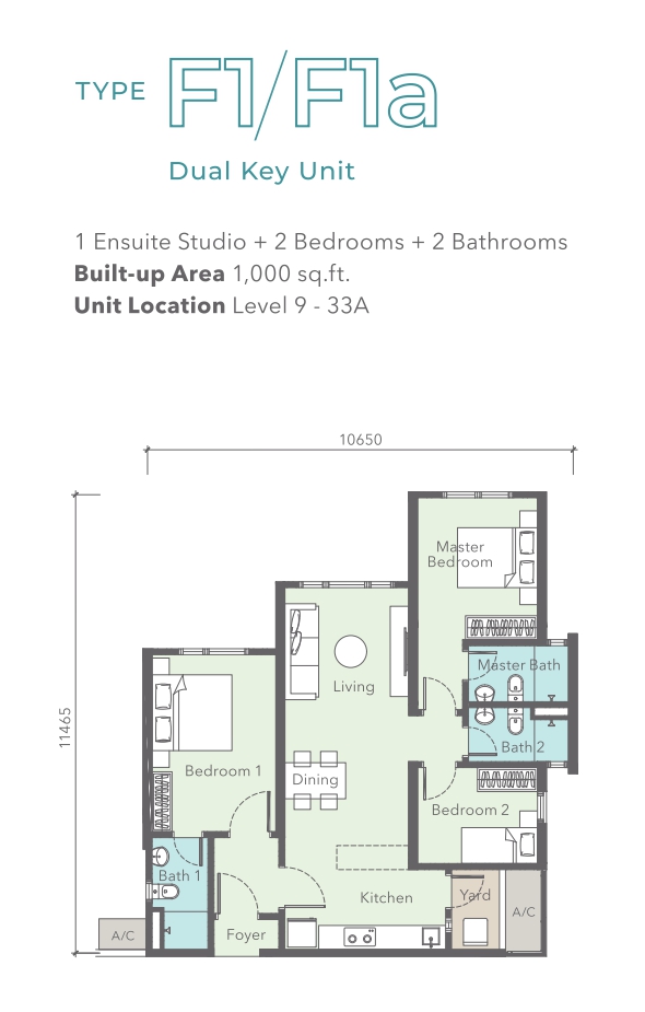 New Urban Type F floor plan in PJ South, Selangor
