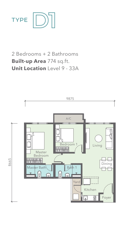New Urban Type C floor plan in PJ South, Selangor