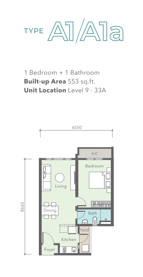 New Urban Type A floor plan in PJ South, Selangor