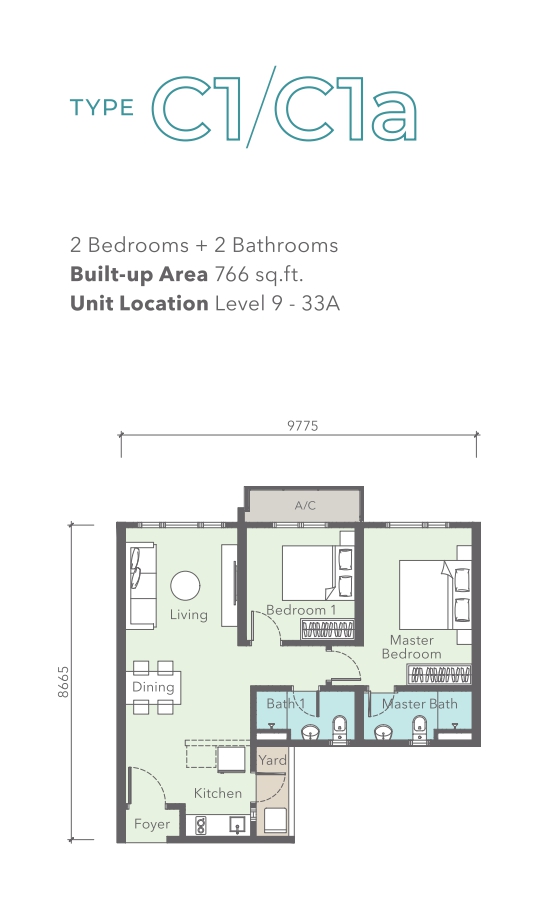 New Urban Type B floor plan in PJ South, Selangor